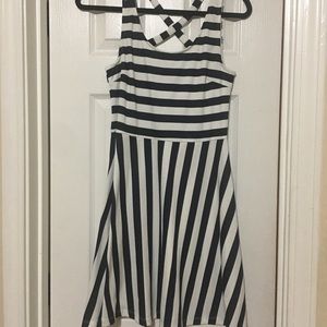 H&M blue/white stripe dress size S